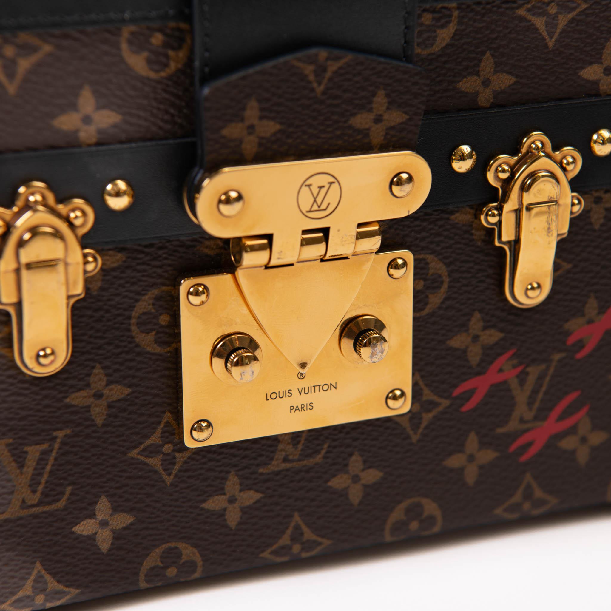 Louis Vuitton Brown Monogram & Black Leather Petite Malle Crossbody Bag 3