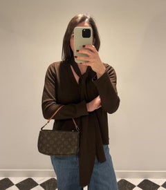 Louis Vuitton Brown Monogram & Calfskin Leather Vintage Pochette Accessoires