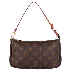 Louis Vuitton Brown Monogram & Calfskin Leather Vintage Pochette Accessoires