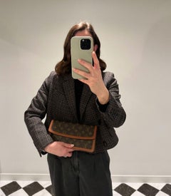 Louis Vuitton Brown Monogram & Calfskin Leather Vintage Pochette Dame GM