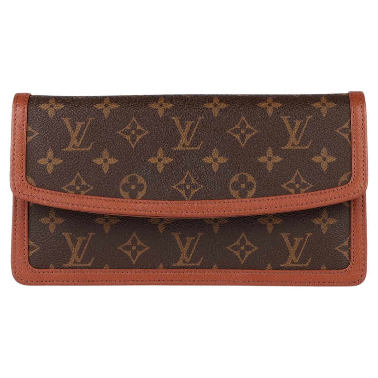 Louis Vuitton Brown Monogram & Calfskin Leather Vintage Pochette Dame GM