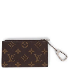 LOUIS VUITTON brown Monogram canvas 2015 TRIBAL MASK POCHETTE CLES Wallet