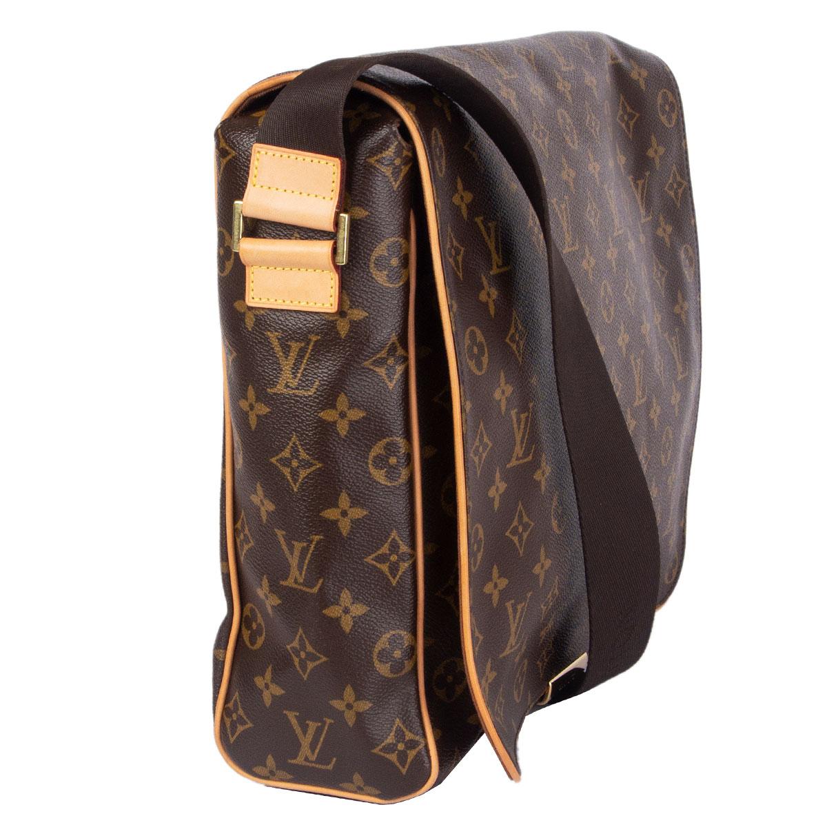 100% authentic Louis Vuitton Abbesses Messenger Bag in brown and camel monogram canvas featuring gold-tone hardware. Opens with a flap and is lined in brown canvas with one zip pocket against the back and two open pockets against the front. Has two
