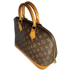 LOUIS VUITTON Brown Monogram Canvas  Alma PM, Average Condition, Affordable