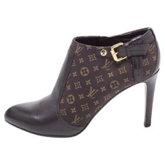 Louis Vuitton Brown Monogram Canvas and Leather Booties Size 38