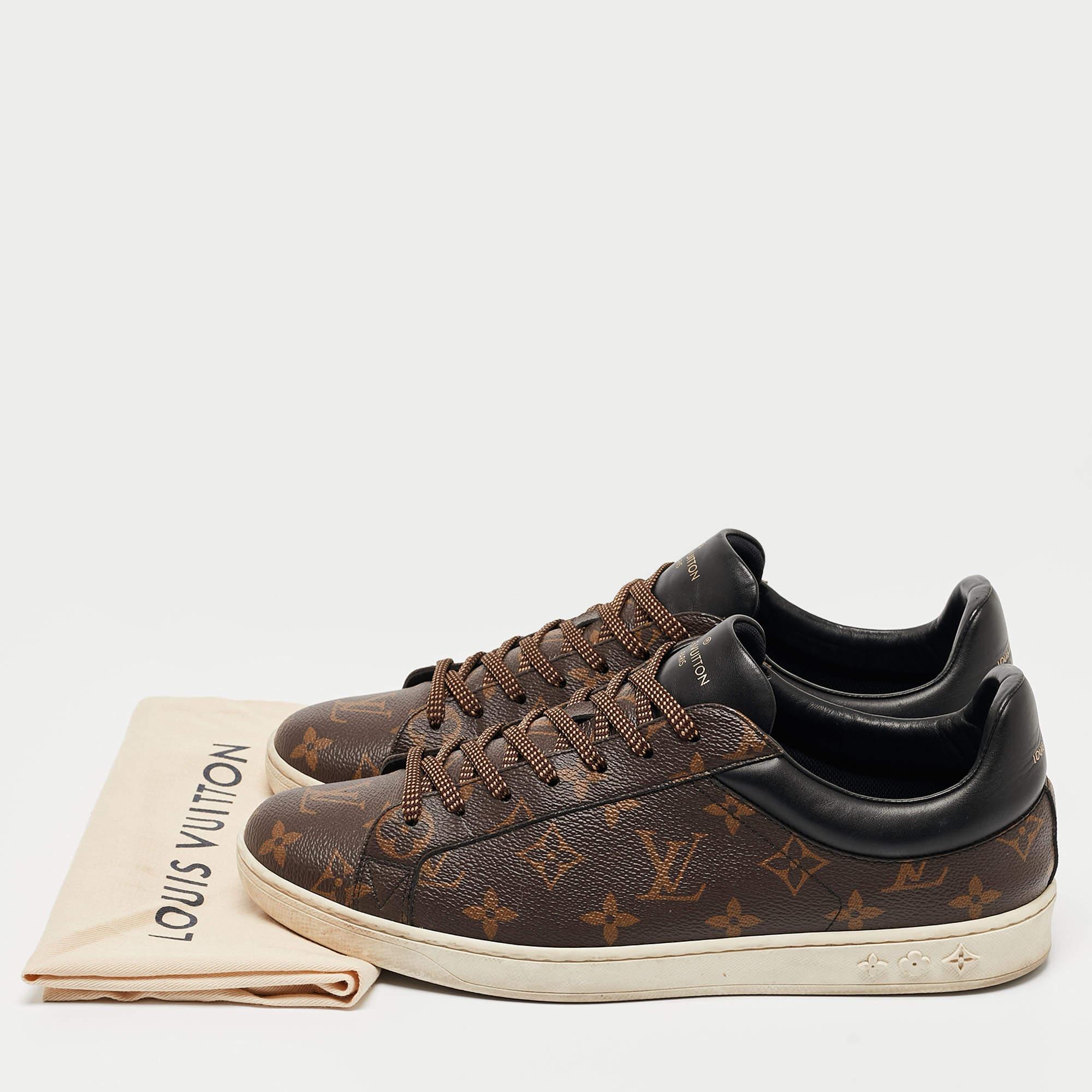 Louis Vuitton Brown Monogram Canvas And Leather Frontrow Low Top Sneakers Size 4 4
