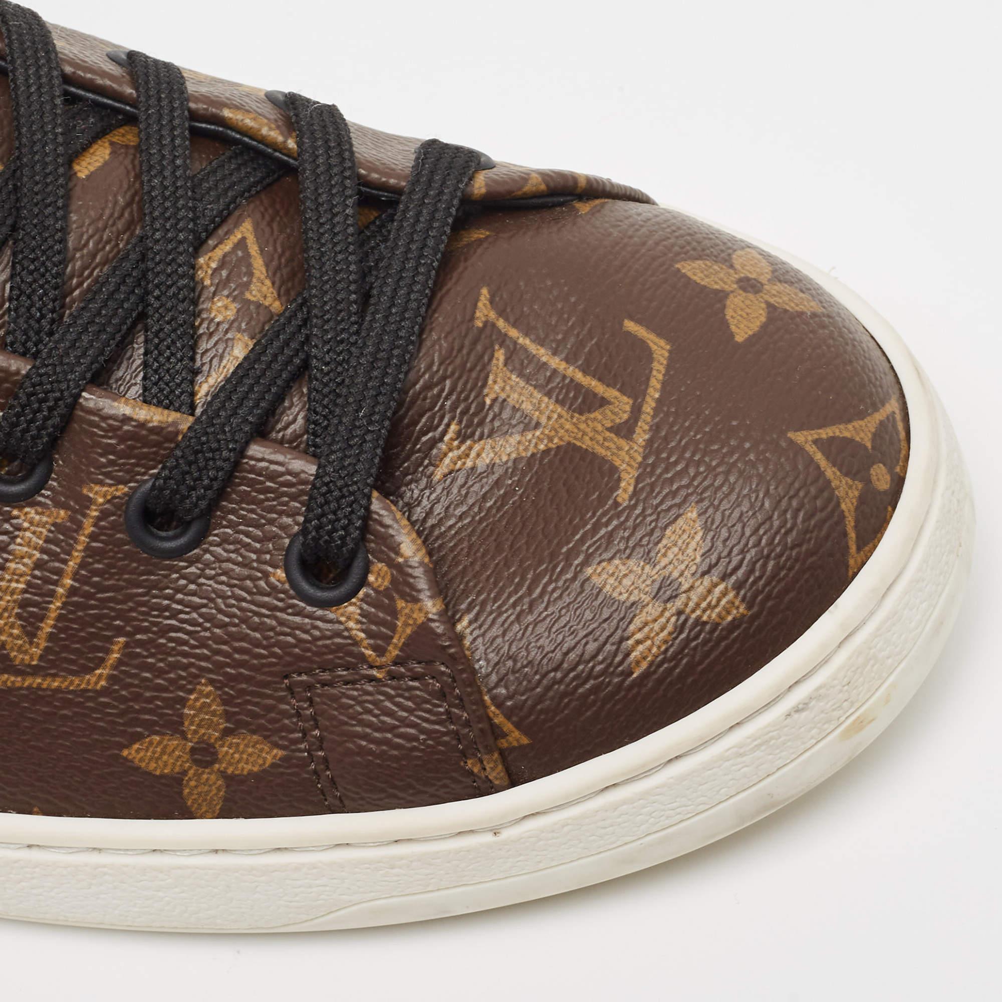 Louis Vuitton Brown Monogram Canvas and Leather Frontrow Sneakers Size 41.5 1