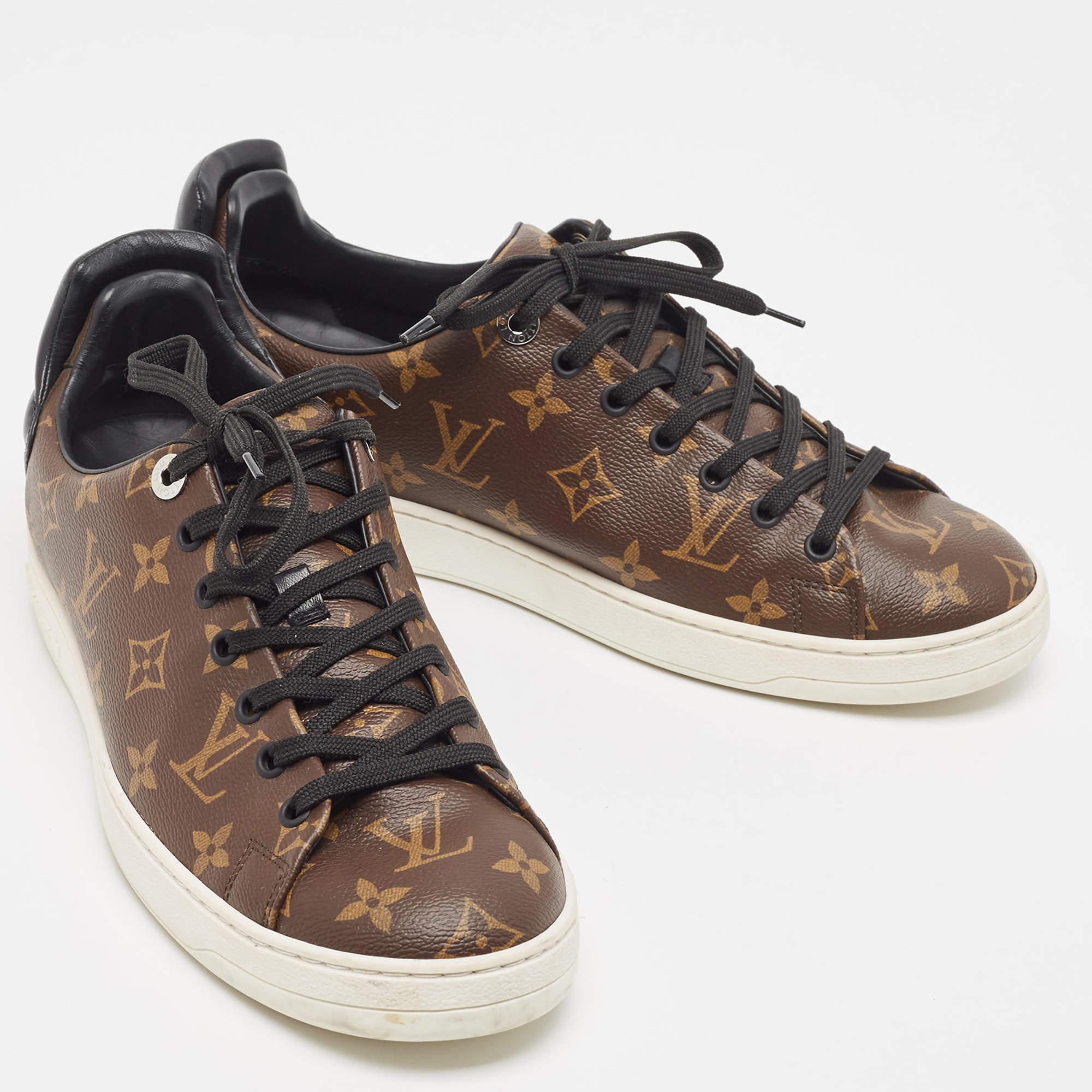 Louis Vuitton Brown Monogram Canvas and Leather Frontrow Sneakers Size 41.5 2