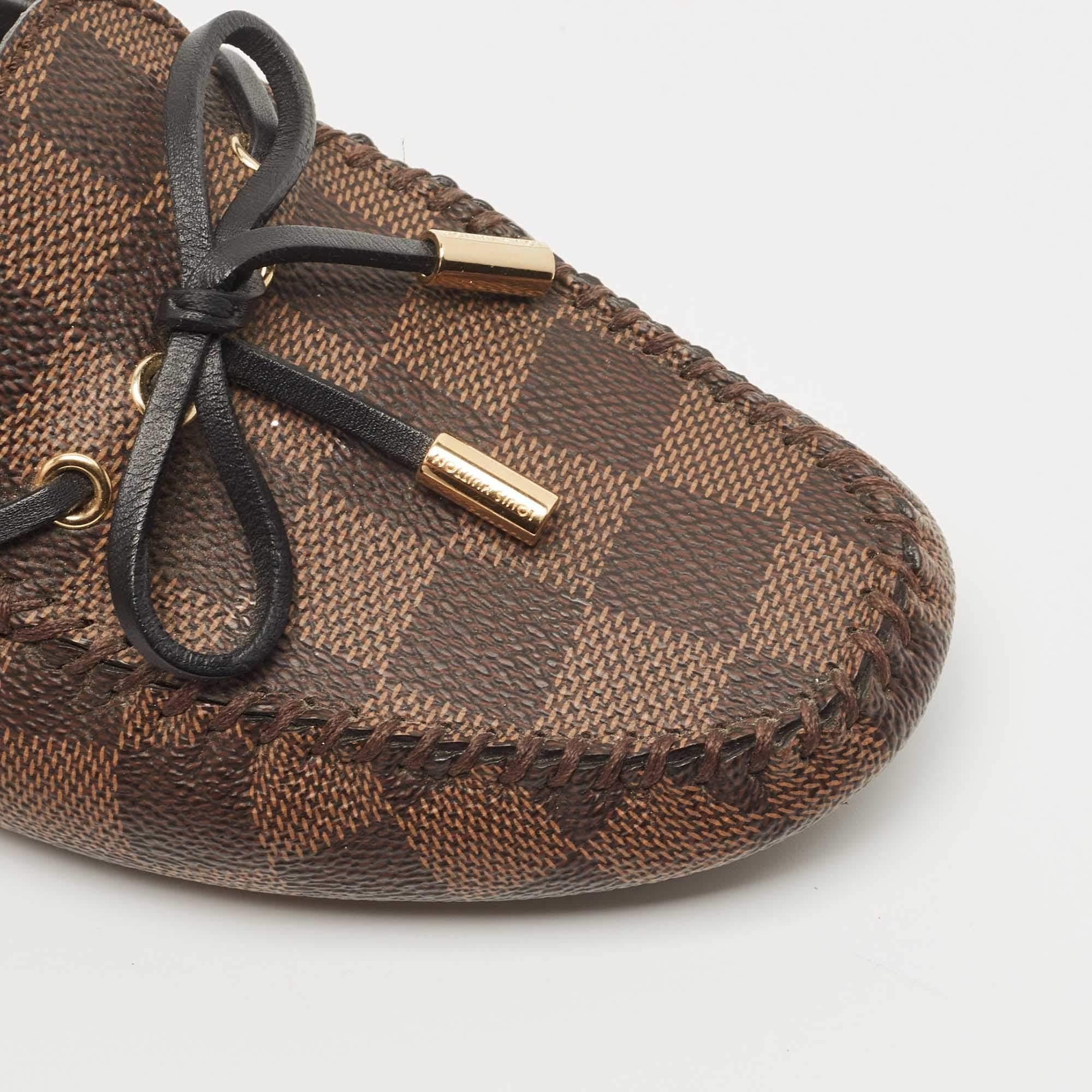 Louis Vuitton Brown Monogram Canvas and Leather Gloria Loafers Size 37 2
