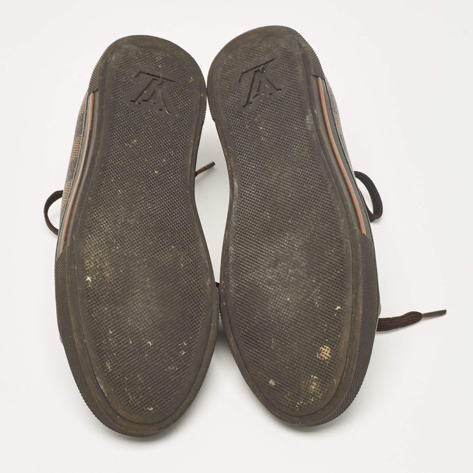 Louis Vuitton Brown Monogram Canvas and Leather Lace Up Sneakers Size 35 1