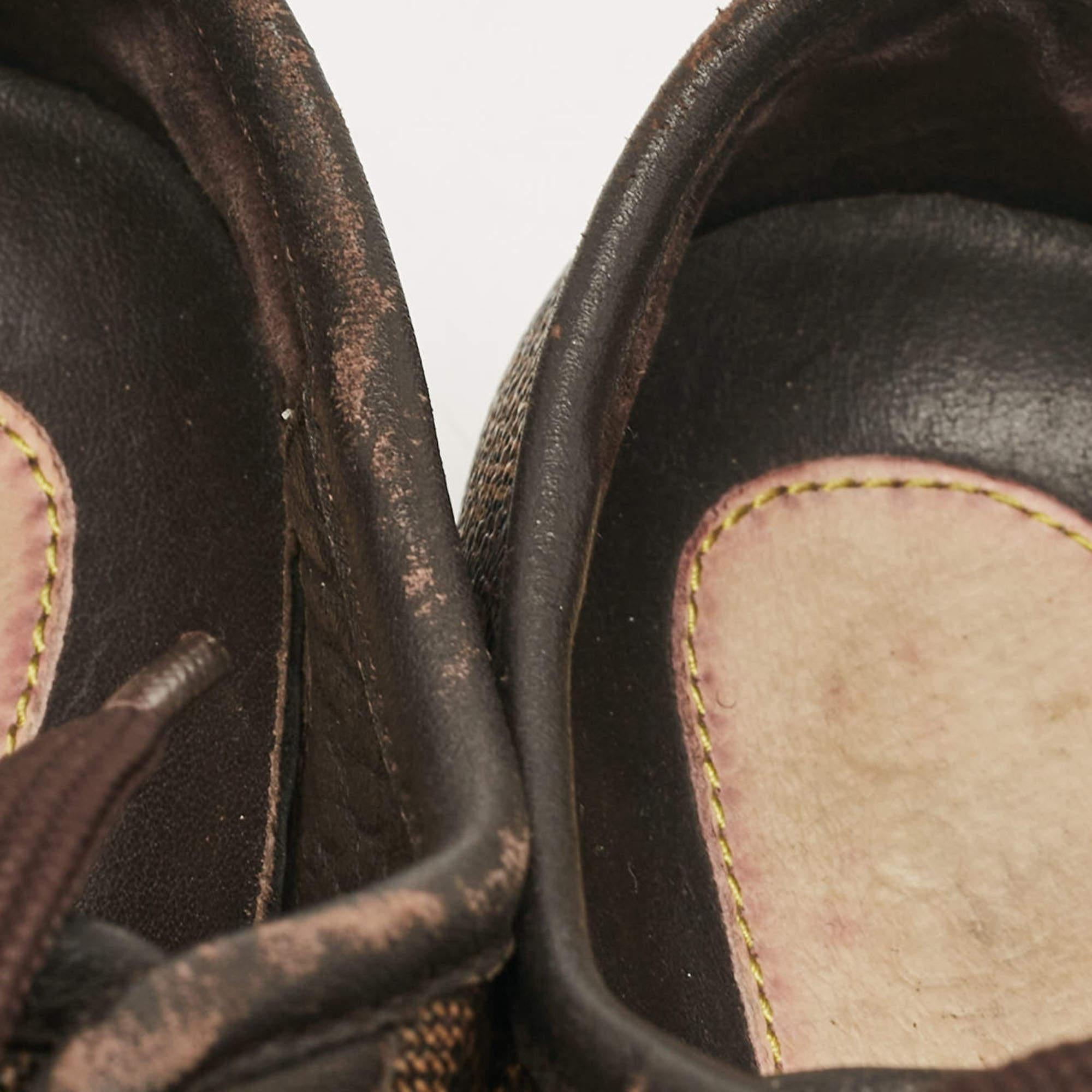 Louis Vuitton Brown Monogram Canvas and Leather Lace Up Sneakers Size 35 3