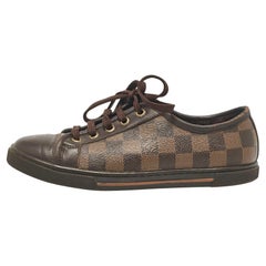 Louis Vuitton Brown Monogram Canvas and Leather Lace Up Sneakers Size 35
