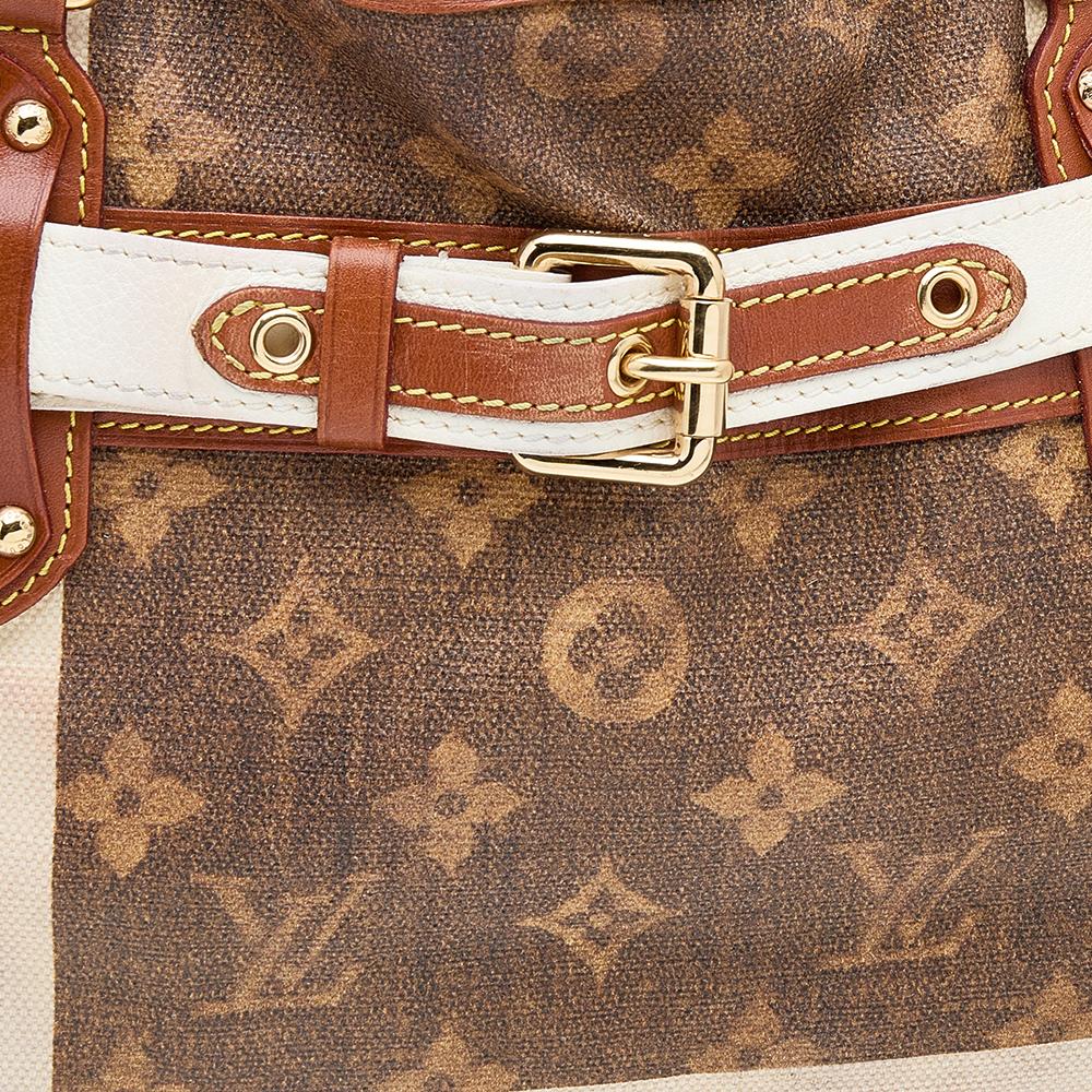Louis Vuitton Brown Monogram Canvas And Leather Tisse Rayures PM Tote Bag 2