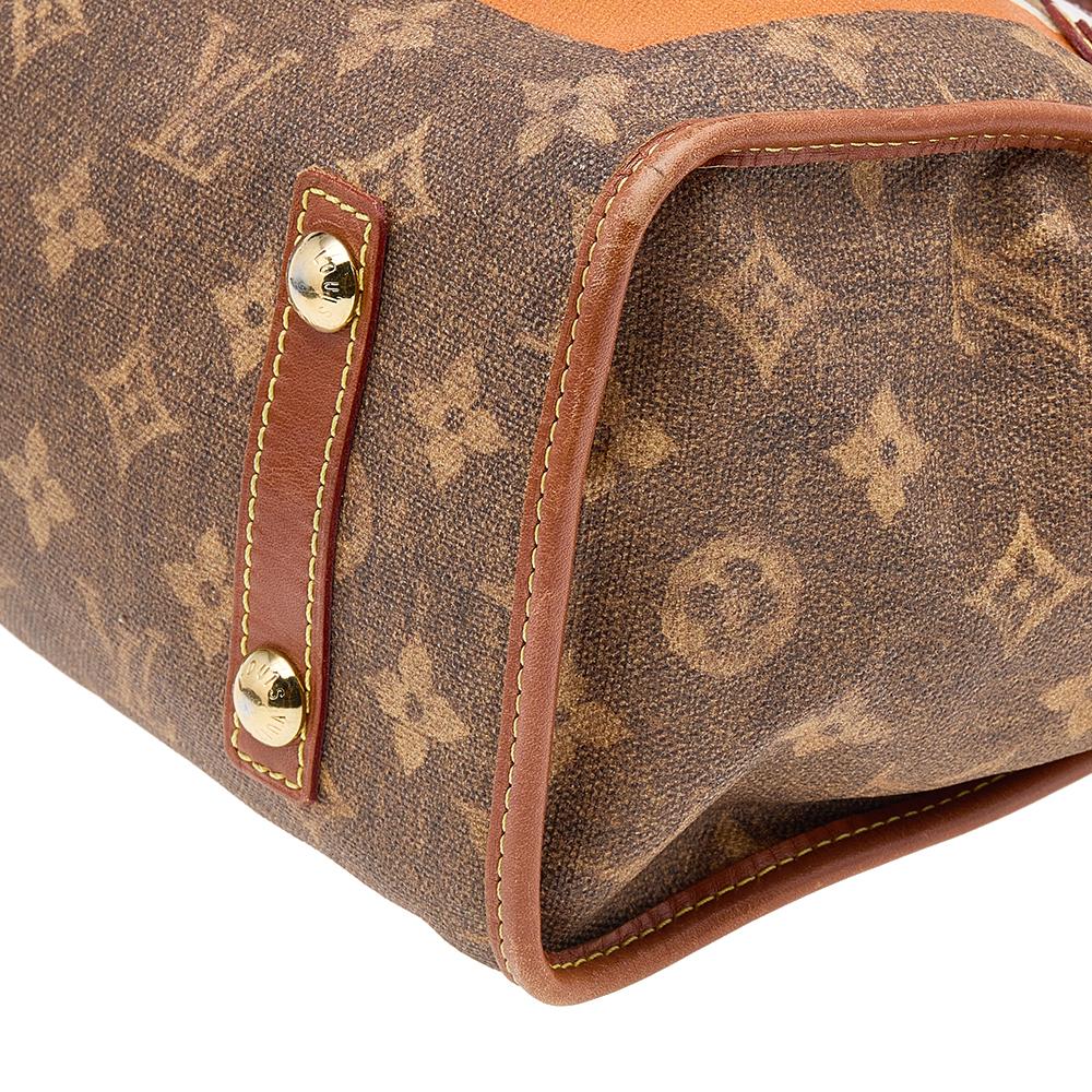 Louis Vuitton Brown Monogram Canvas And Leather Tisse Rayures PM Tote Bag 4