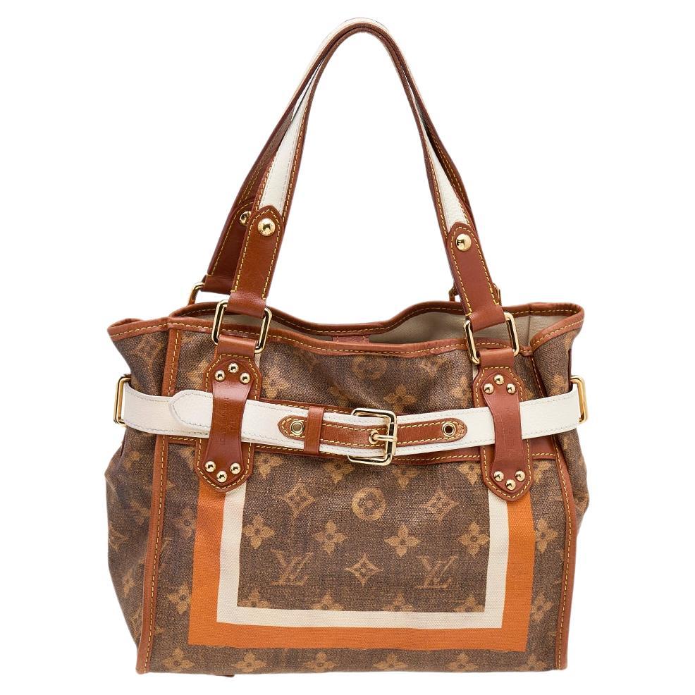 Louis Vuitton Brown Monogram Canvas And Leather Tisse Rayures PM Tote Bag