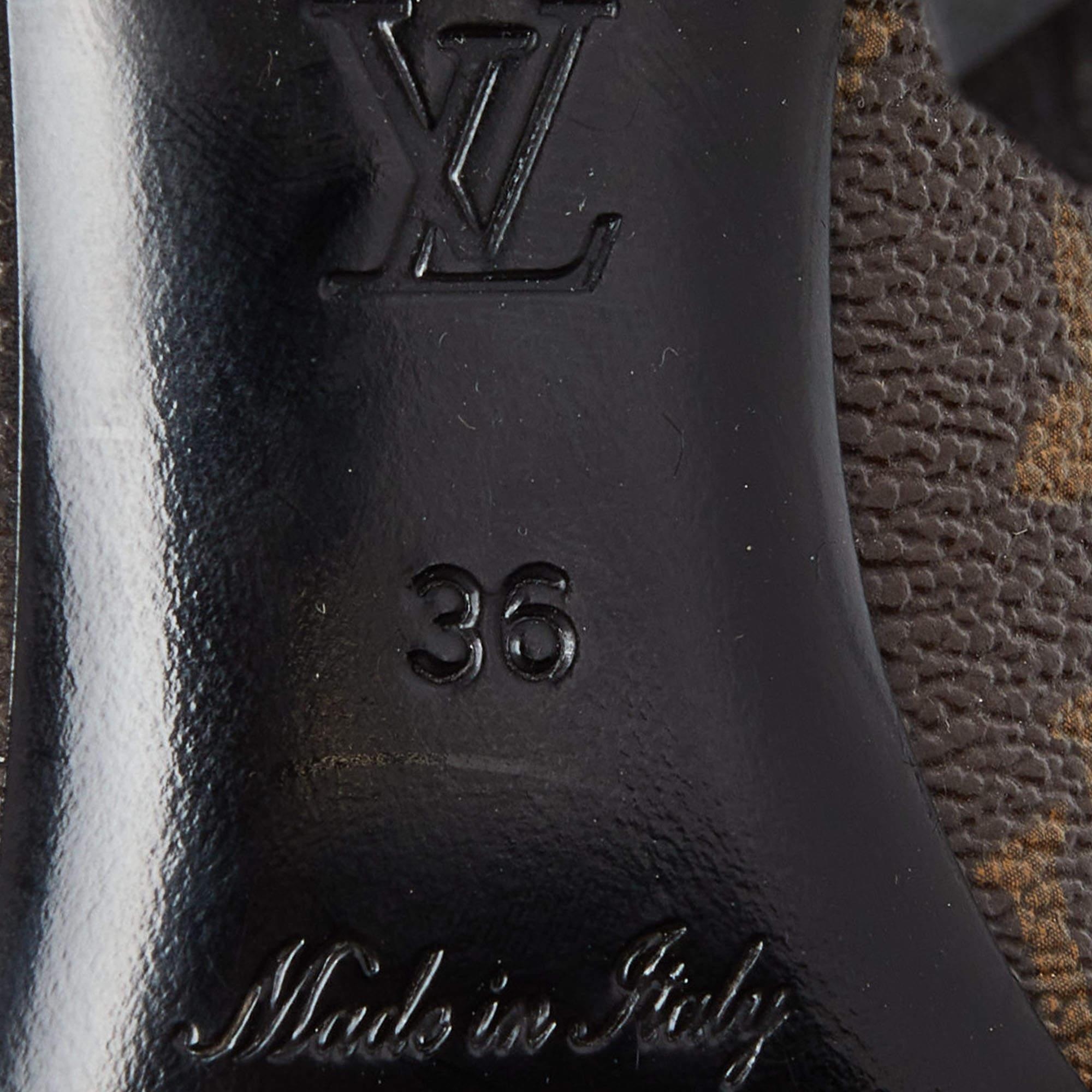 Louis Vuitton Brown Monogram Canvas and Leather Trim Eldorado Pointed Toe Pumps  3