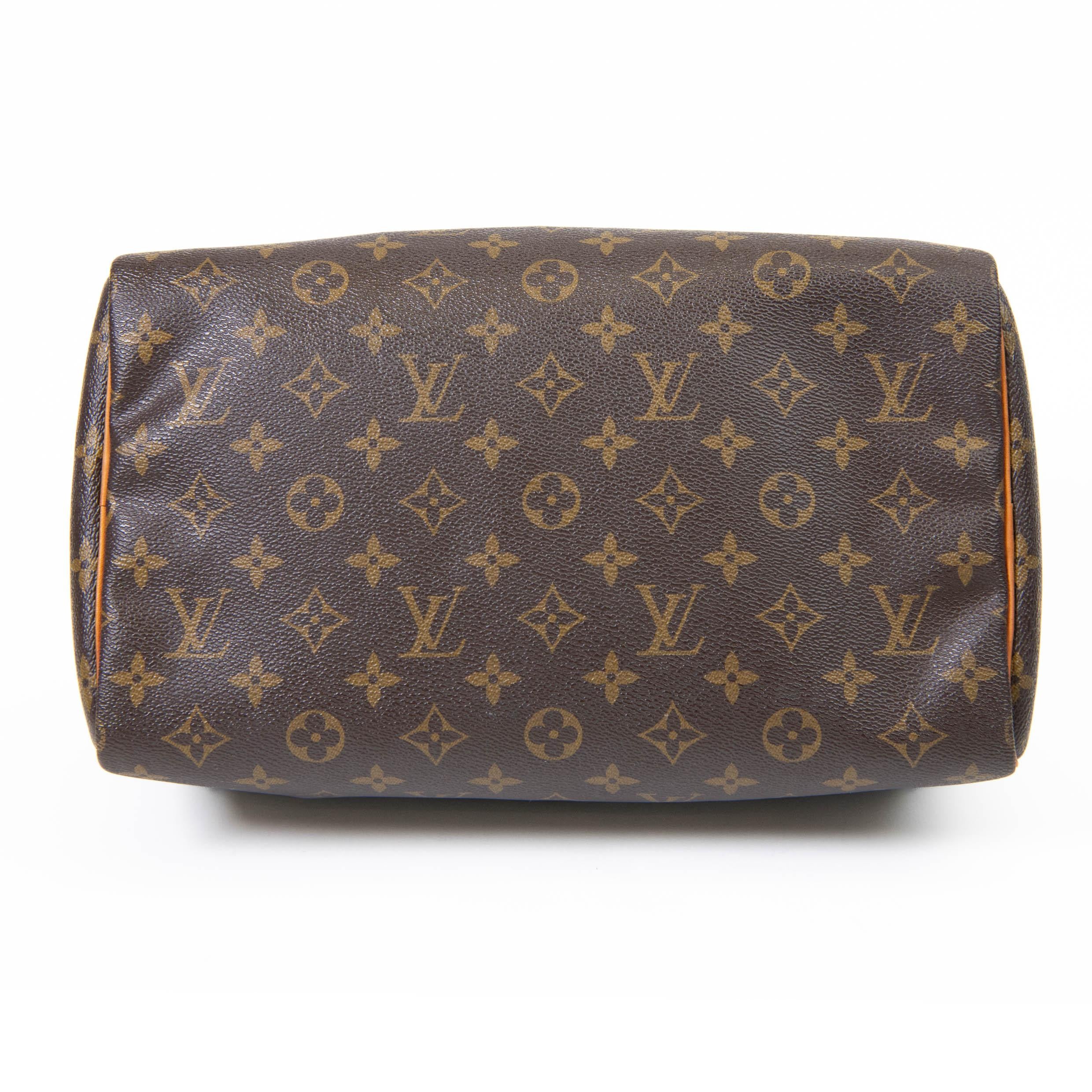 Louis Vuitton Brown Monogram Canvas and Leather Trim Speedy 35 Tote Bag For Sale 1