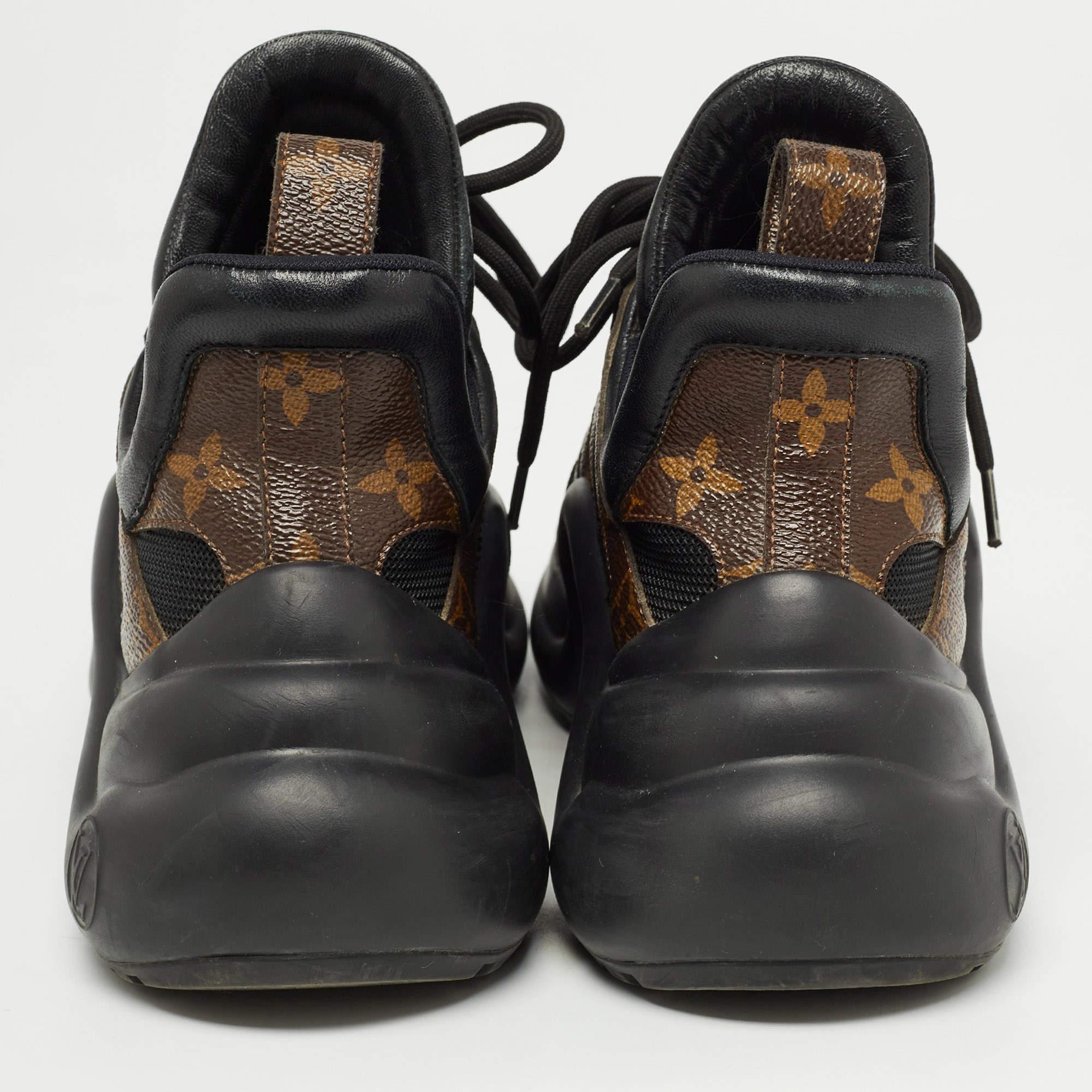 Louis Vuitton Brown Monogram Canvas and Mesh Archlight Sneakers Size 37.5 2