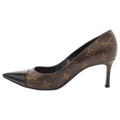 Louis Vuitton Brown Monogram Canvas and Patent Fetish Pumps Size 36