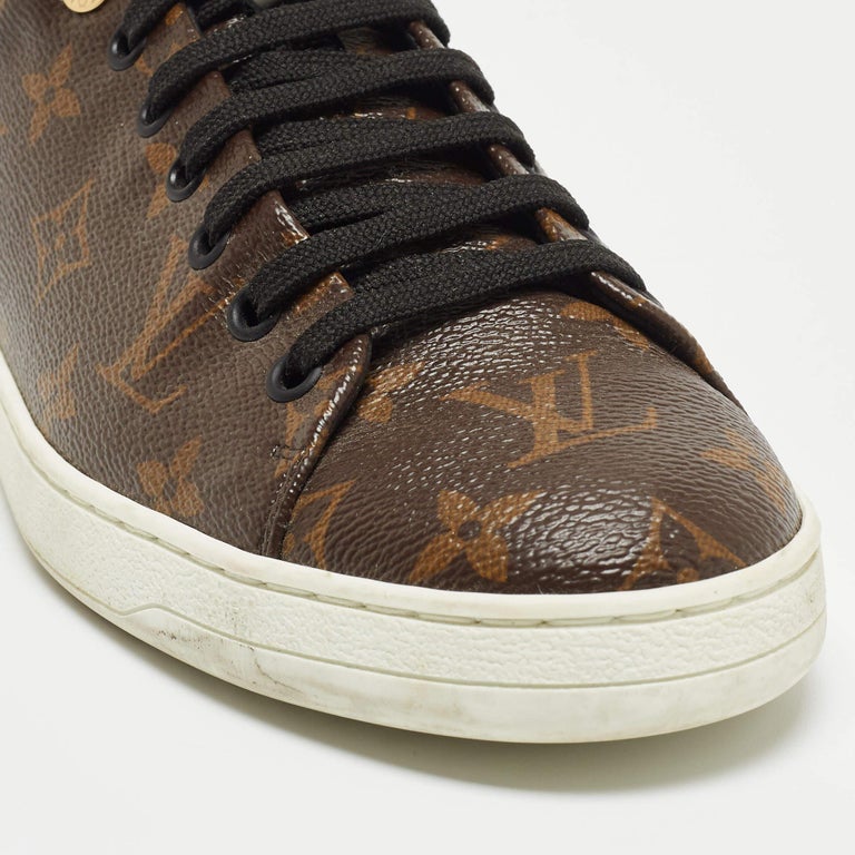Louis Vuitton Women's FrontRow Sneakers Monogram Canvas with Patent Brown  2259221