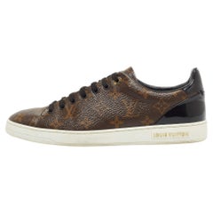 Louis Vuitton Brown Monogram Canvas and Patent Leather Frontrow Sneakers Size 41