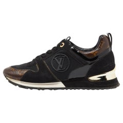 Louis Vuitton Brown Monogram Canvas and Suede Run Away Sneakers Size 39