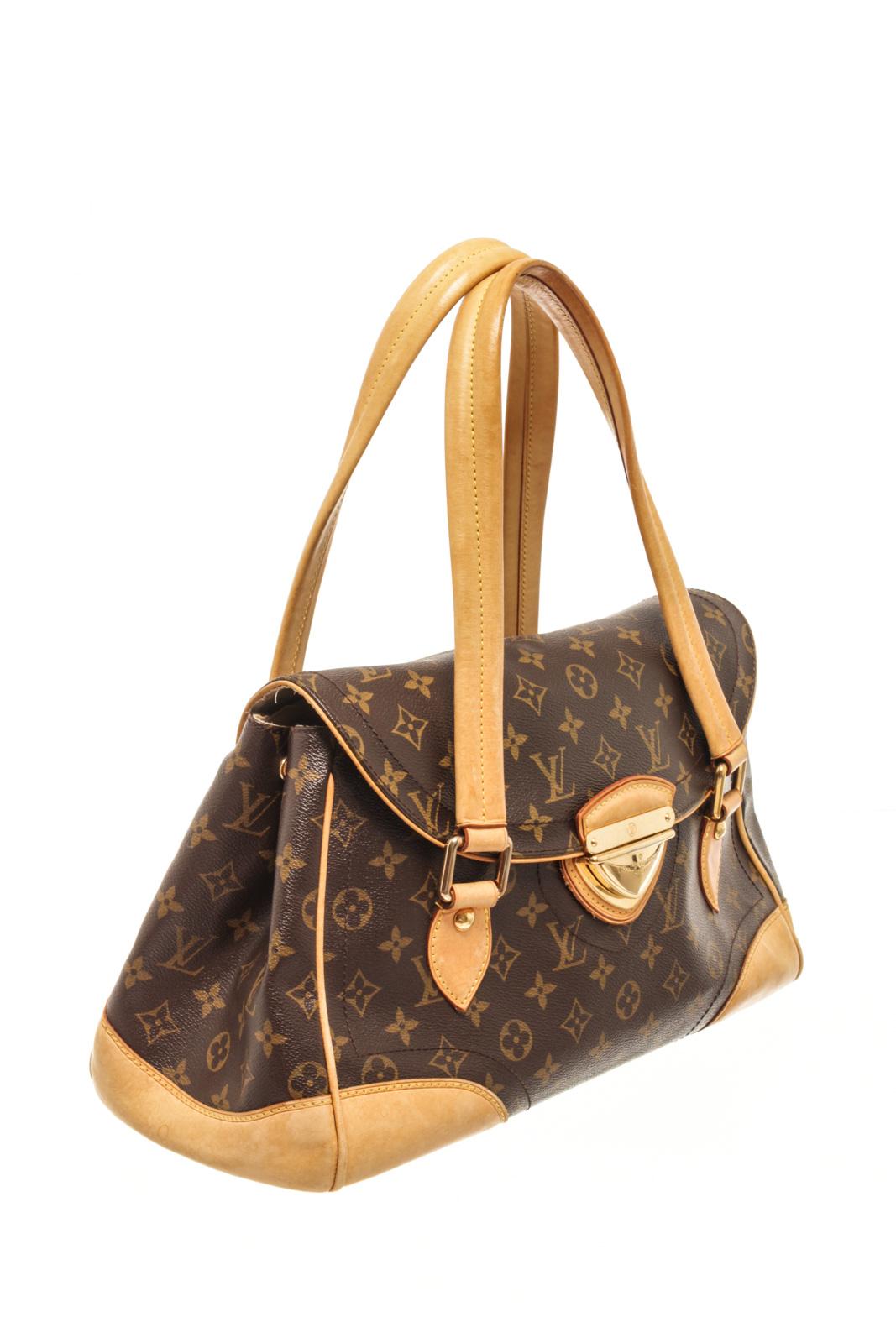 Louis Vuitton Brown Monogram Canvas Beverly GM Bag with vachetta leather shoulder strap, suede lining, two interior pockets, snap closure. There are some marking on the suede lining. Please refer to photos.

83414MSC