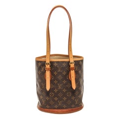 Braune Monogrammierte Canvas Bucket PM Umhängetasche von Louis Vuitton