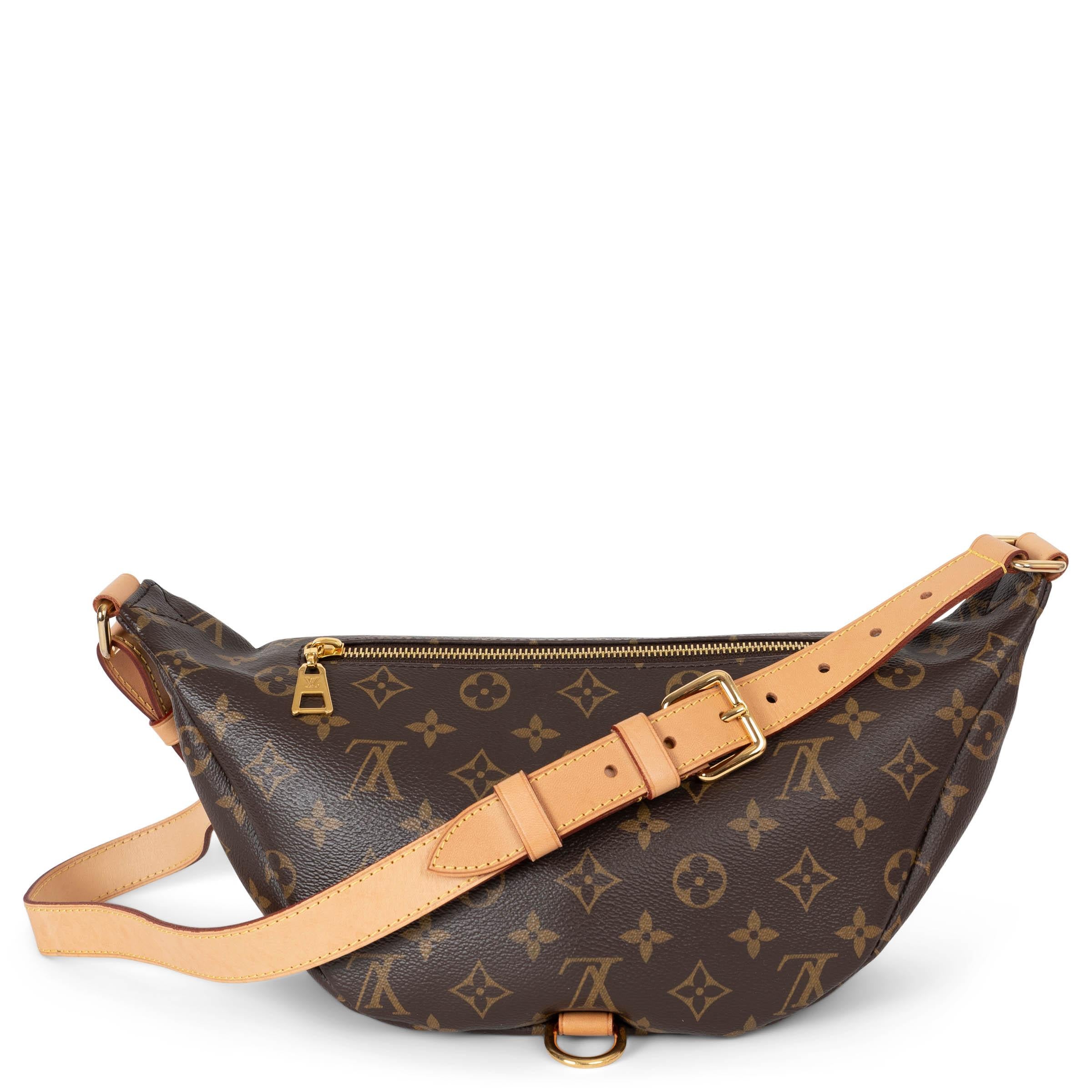 Black LOUIS VUITTON brown Monogram Canvas BUMBAG Belt Bag