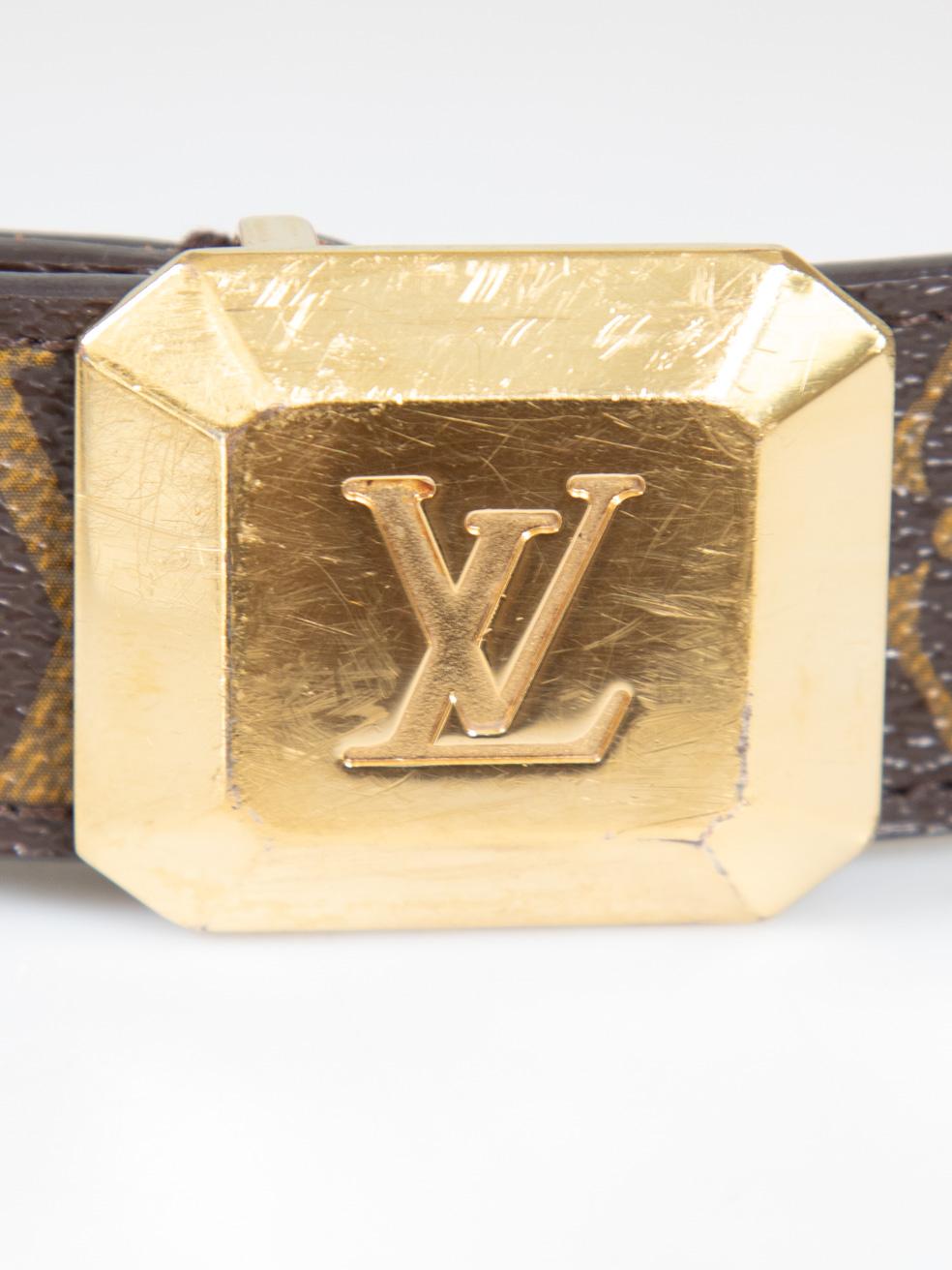 Donna Cintura Monogram in tela marrone con cabochon Louis Vuitton in vendita
