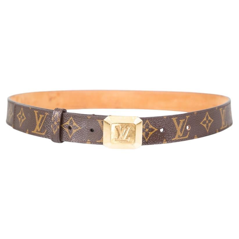 Cintura Monogram in tela marrone con cabochon Louis Vuitton