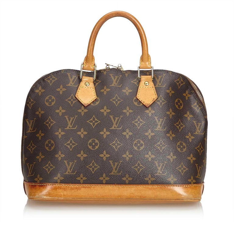 Louis Vuitton Brown Monogram Canvas Canvas Monogram Alma PM with Strap France For Sale at 1stdibs
