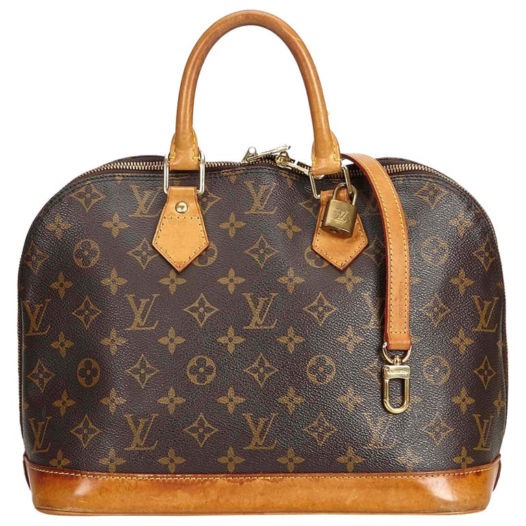 Louis Vuitton Brown Monogram Canvas Canvas Monogram Alma PM with Strap France For Sale at 1stdibs