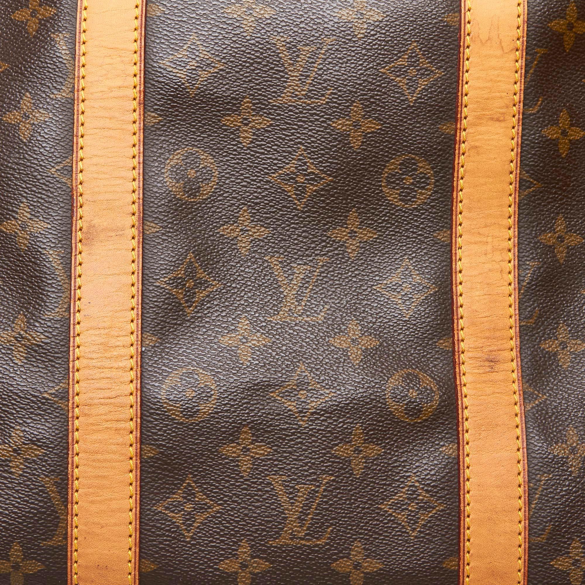 Louis Vuitton Brown Monogram Canvas Canvas Monogram Keepall 55 France For Sale 8