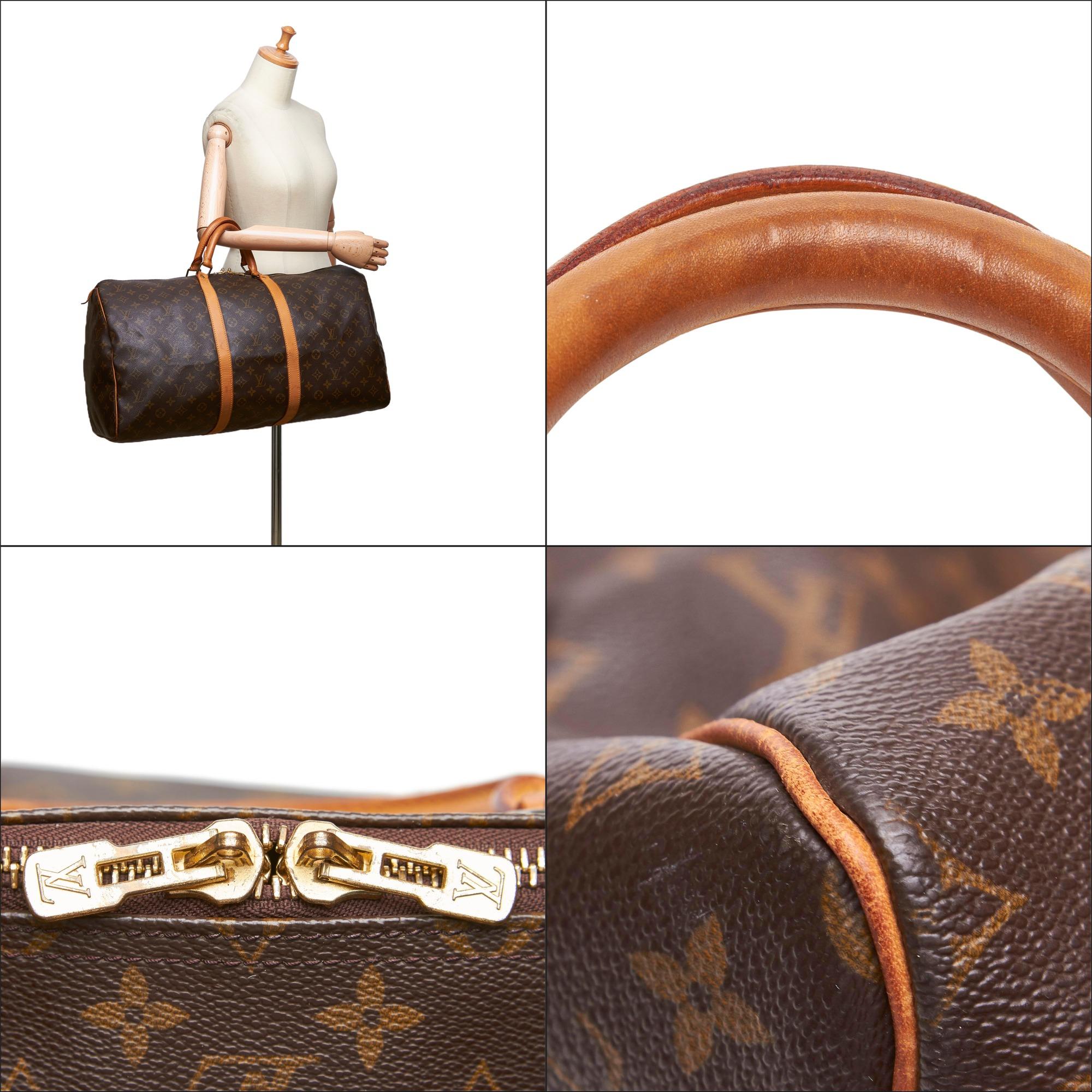 Louis Vuitton Brown Monogram Canvas Canvas Monogram Keepall 55 France For Sale 10