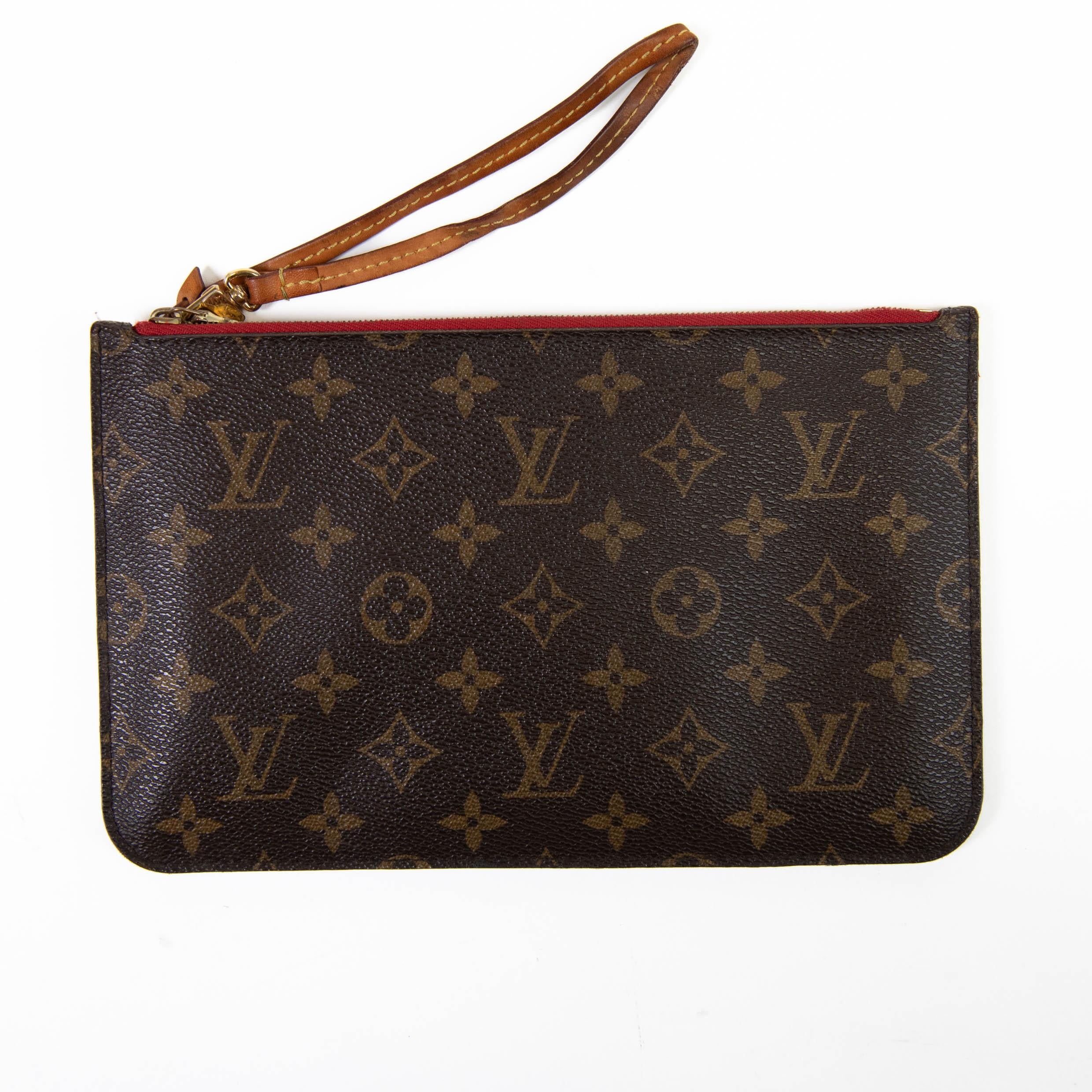 Louis Vuitton Brown Monogram Canvas Cherry Neverfull MM GM Pochette im Angebot bei 1stDibs