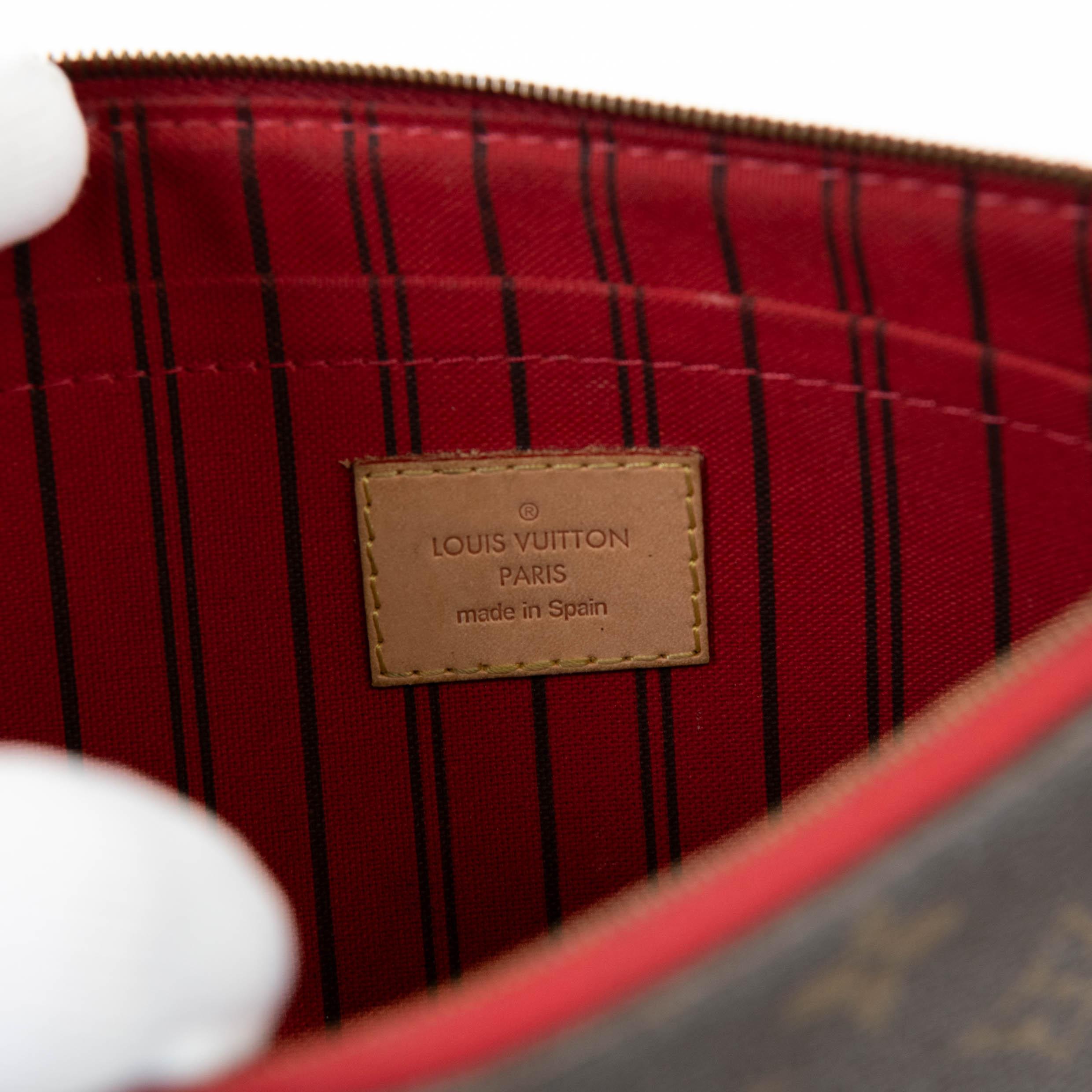 Louis Vuitton Brown Monogram Canvas Cherry Neverfull MM GM Pochette (Schwarz)