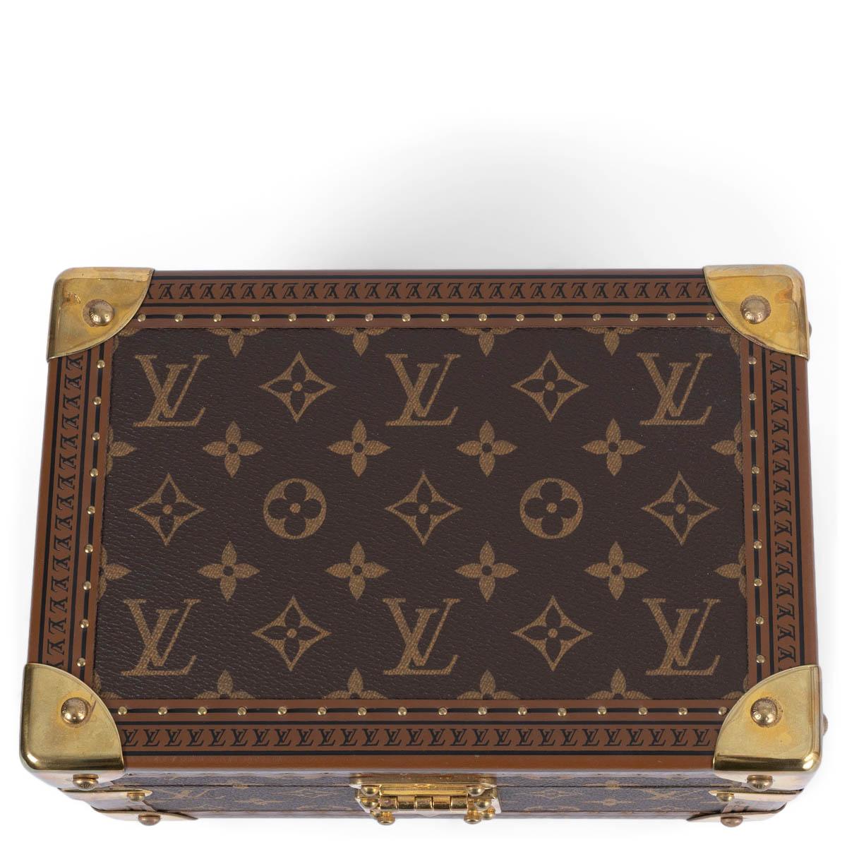 Women's LOUIS VUITTON brown Monogram canvas COFFRET TRESOR 24 Trunk Case Bag For Sale