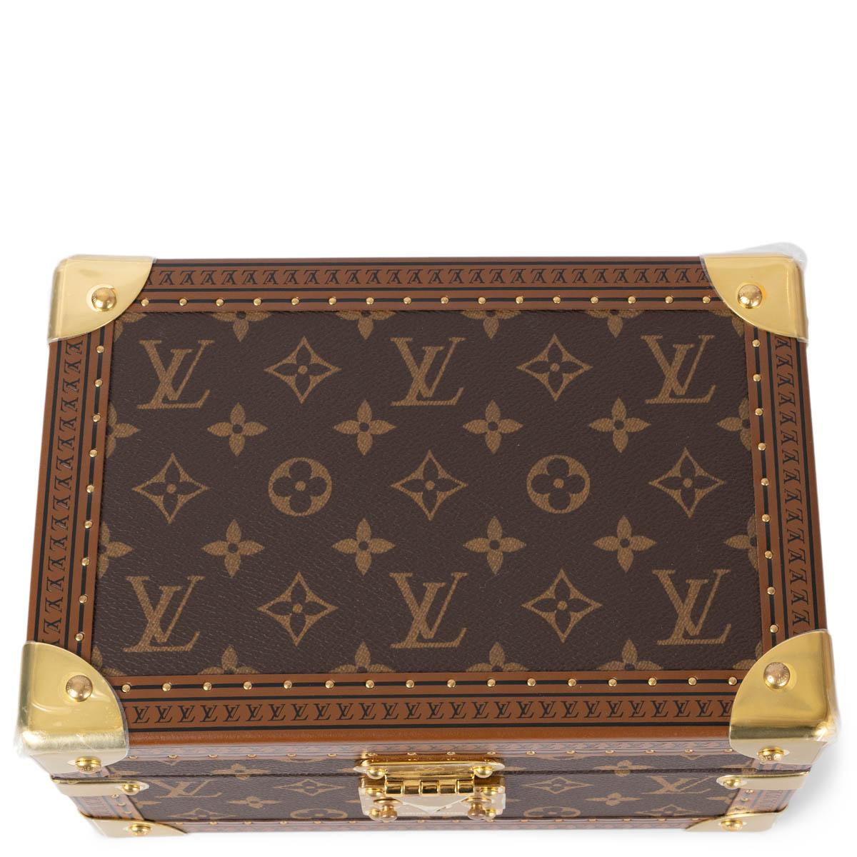 LOUIS VUITTON brown Monogram canvas COFFRET TRESOR 24 Trunk Case Bag For Sale 1