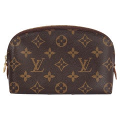 LOUIS VUITTON brown Monogram Canvas COSMETIC POUCH PM Vanity Bag