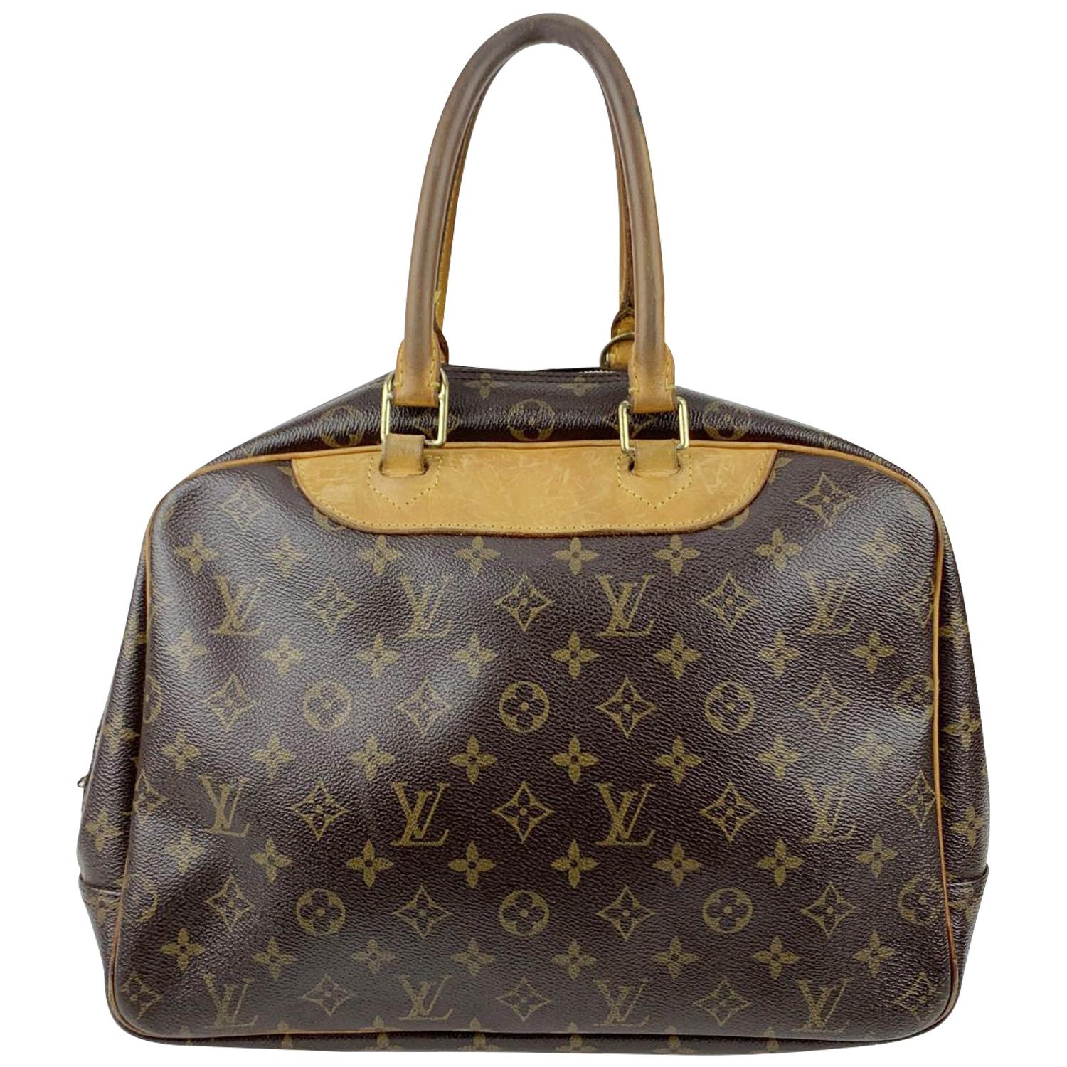 Louis Vuitton Brown Monogram Canvas Deauville Bag Satchel Handbag