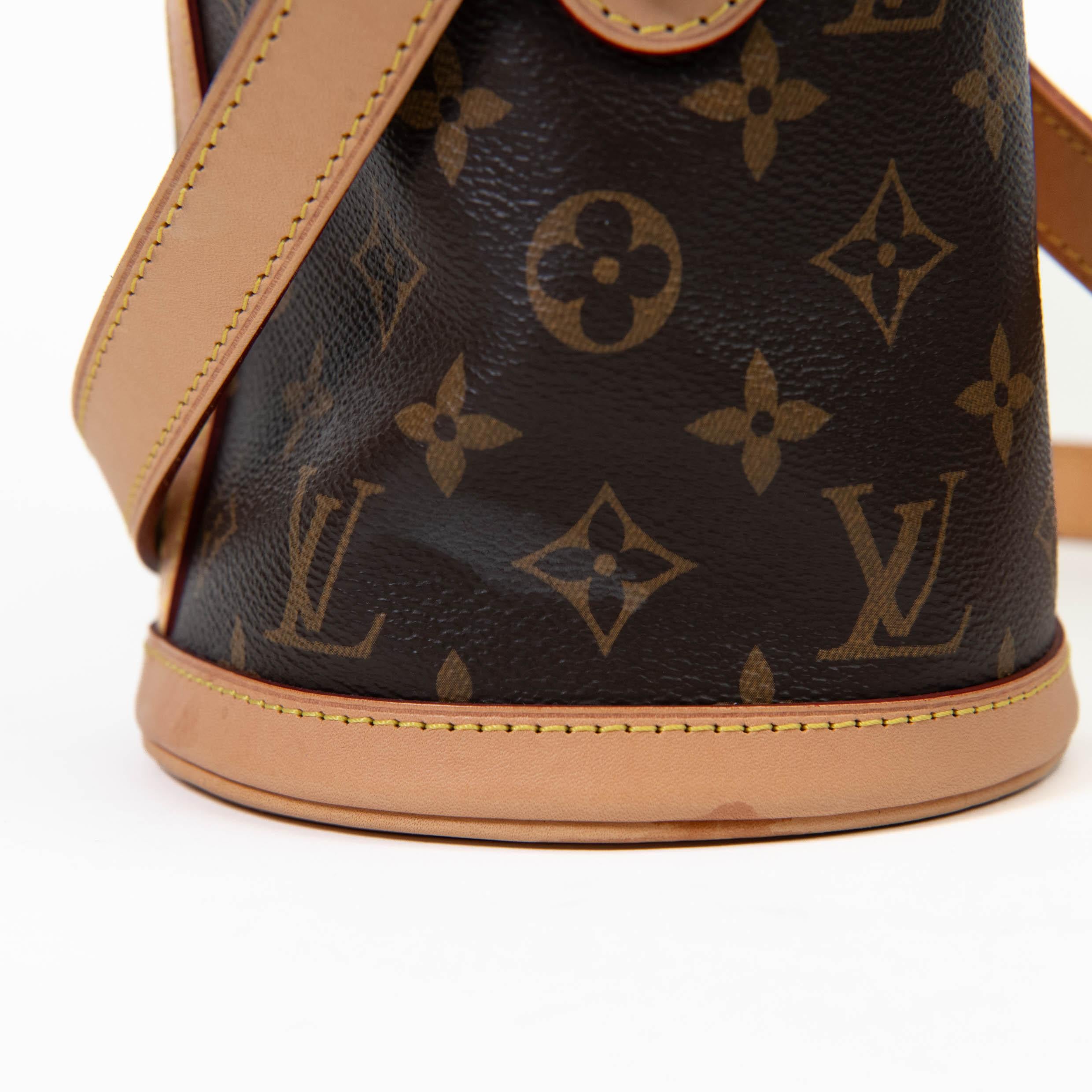 Louis Vuitton Brown Monogram Canvas Duffle Bucket Bag Crossbody 3