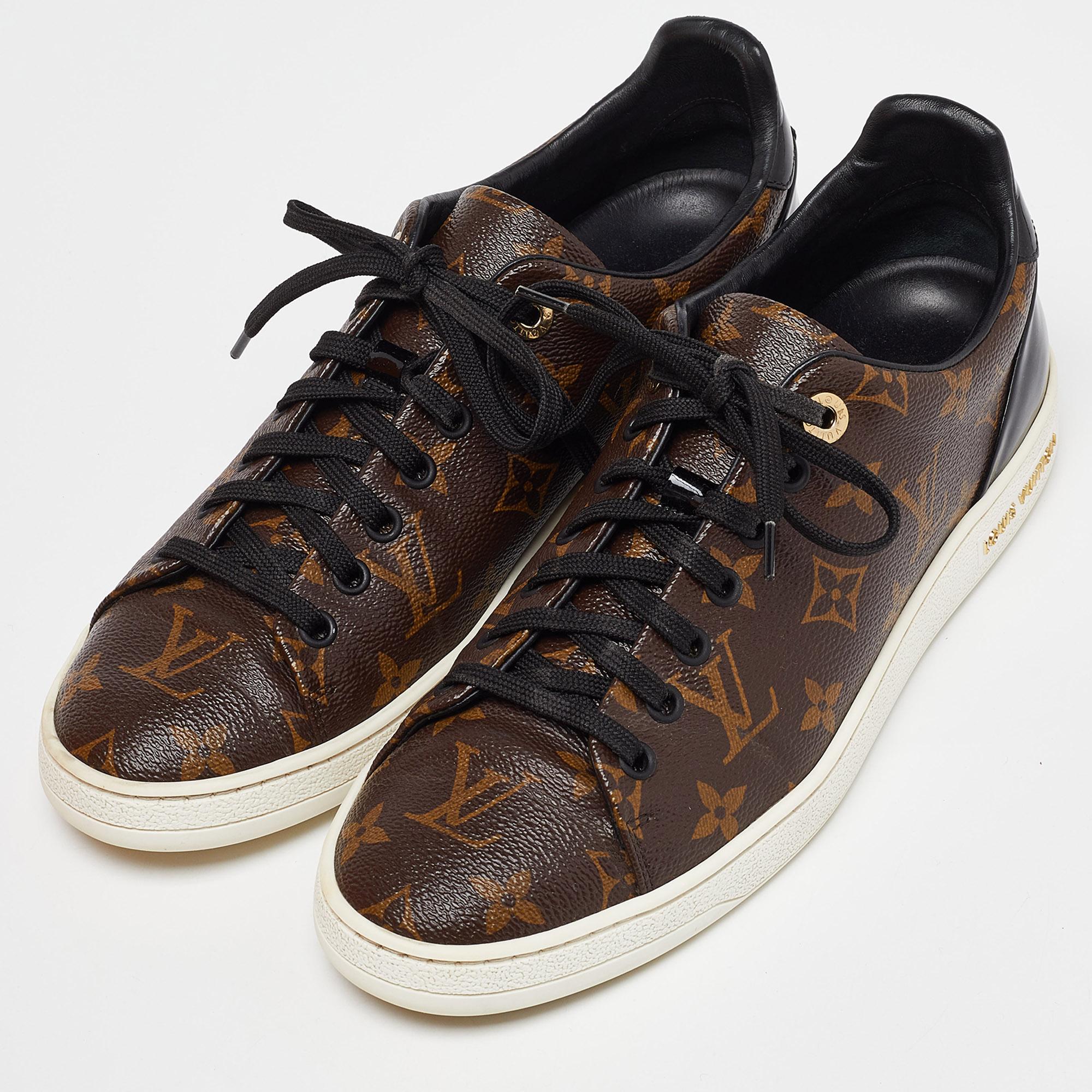 Add a statement appeal to your outfit with these sneakers. Made from Monogram canvas, they feature lace-up vamps and relaxing footbeds. The rubber sole of this pair aims to provide you with everyday ease. 