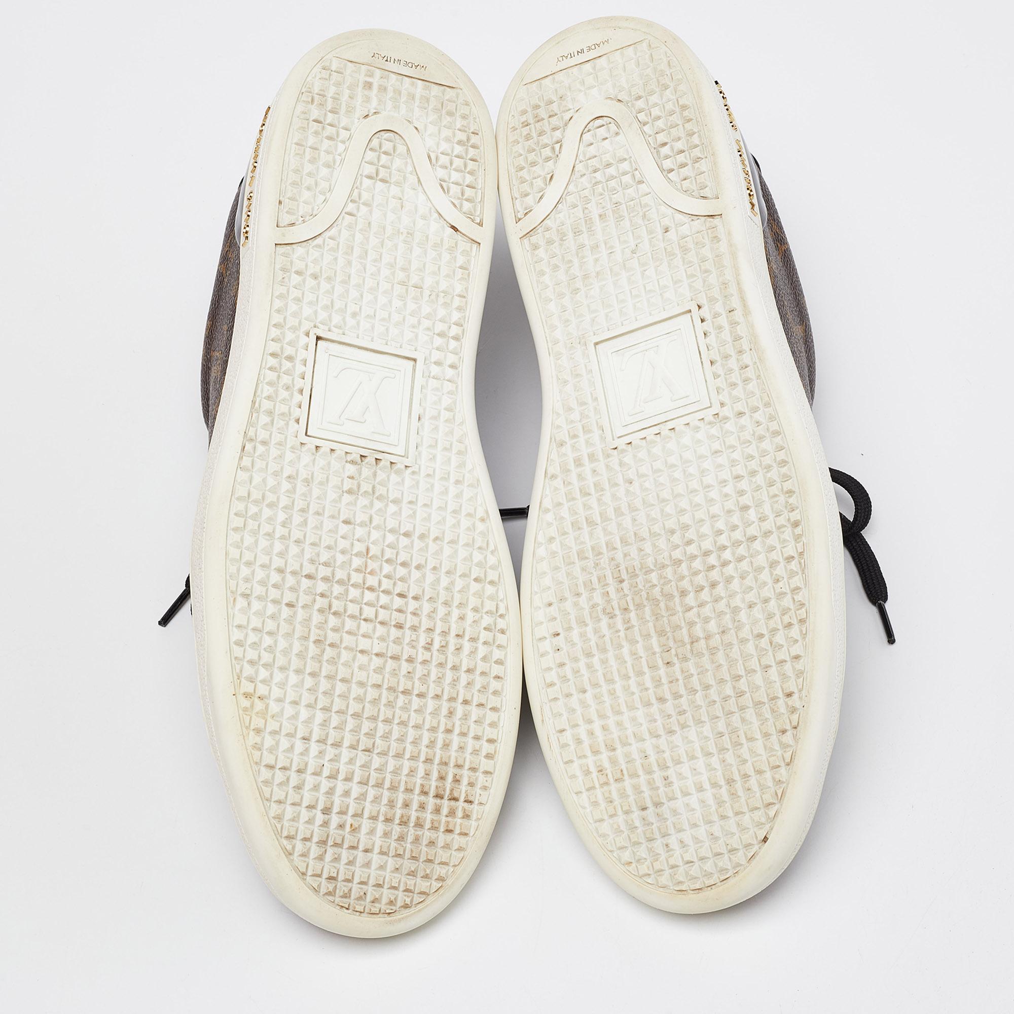 Louis Vuitton Brown Monogram Canvas Frontrow Low Top Sneakers Size 40 2