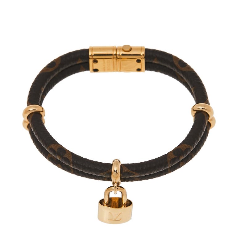 Louis Vuitton Canvas Keep It Twice Bracelet - Brown, Gold-Plated