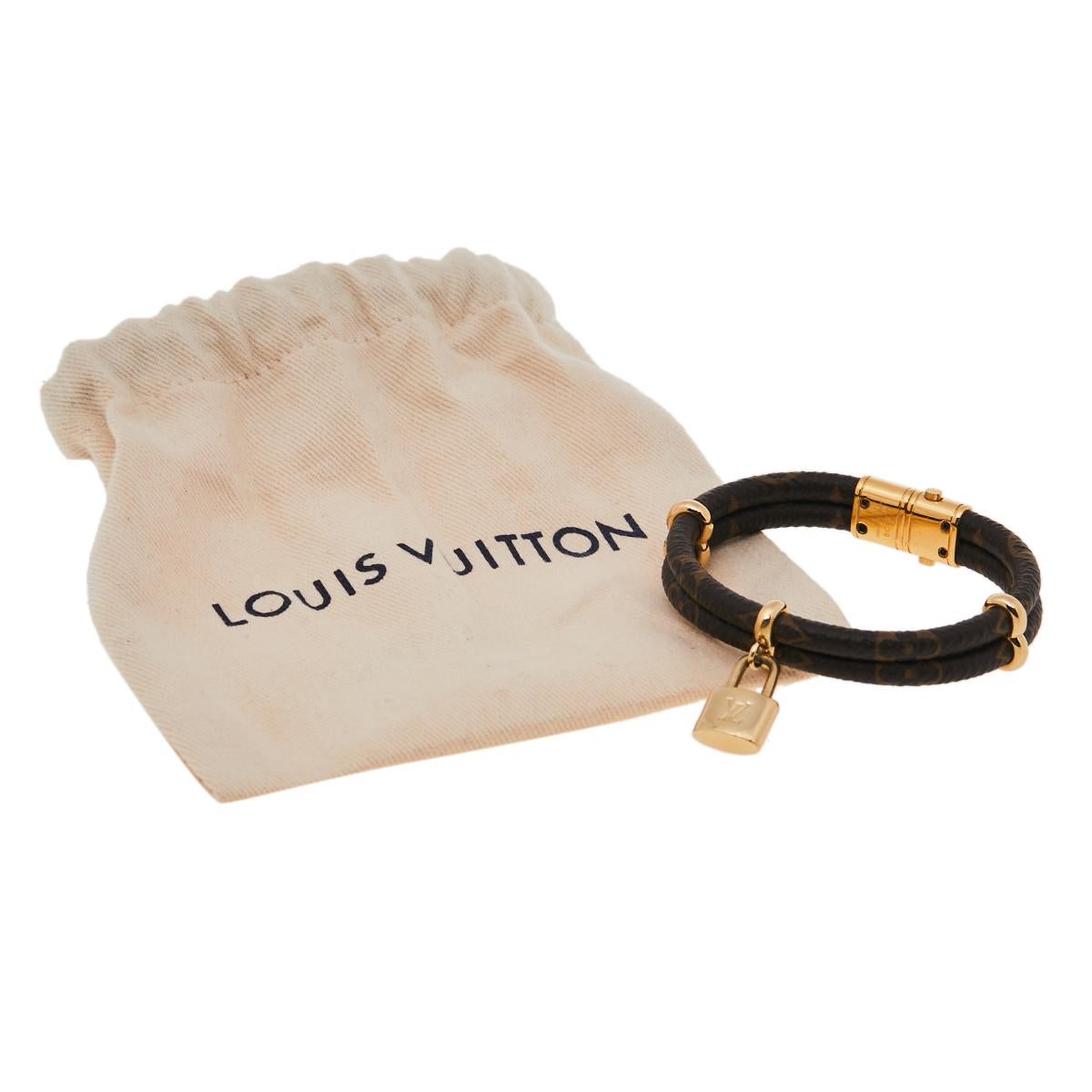 Louis Vuitton Brown Monogram Canvas Keep It Twice Bracelet In Good Condition In Dubai, Al Qouz 2