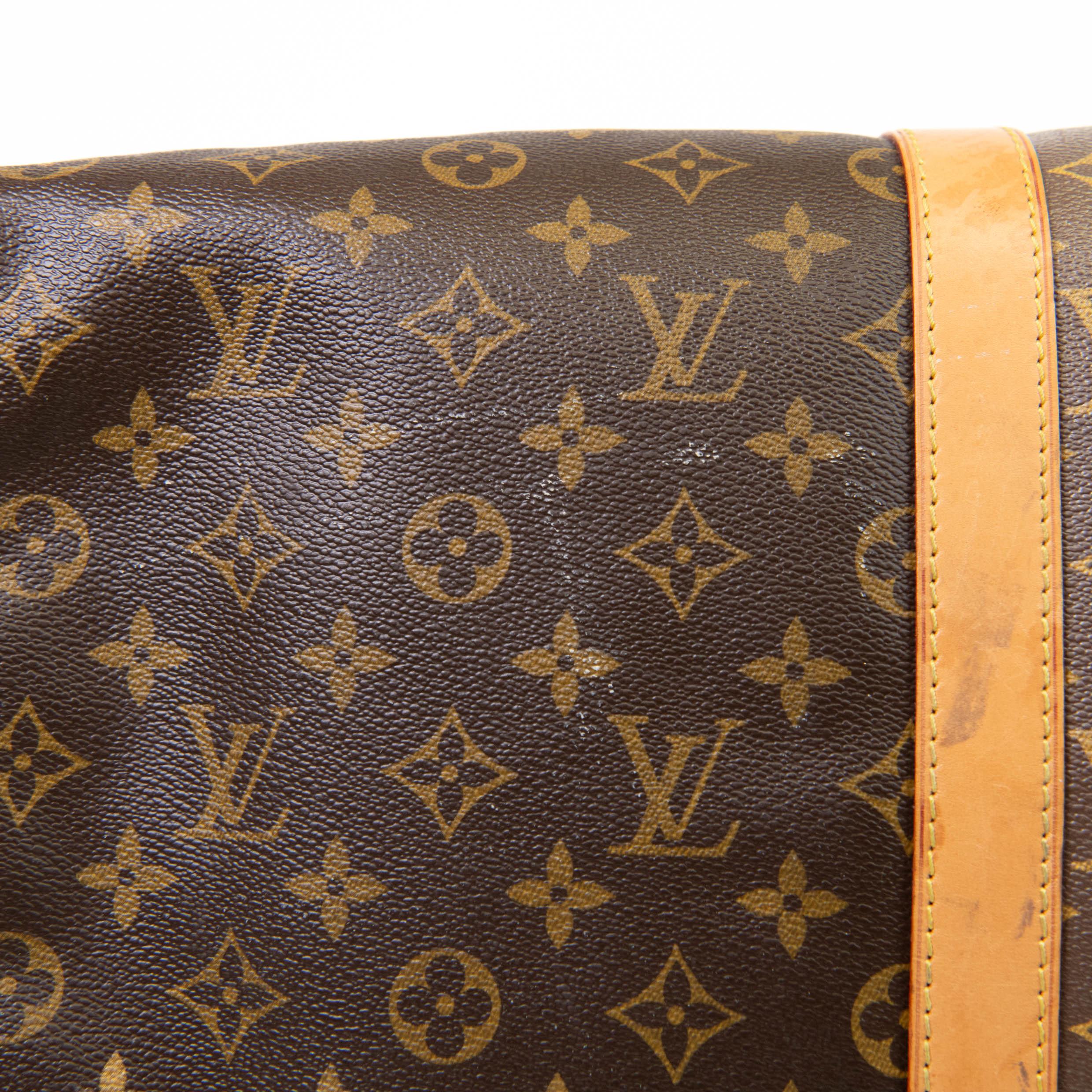 Louis Vuitton Brown Monogram Canvas Keepall Bandouliere 55 For Sale 2
