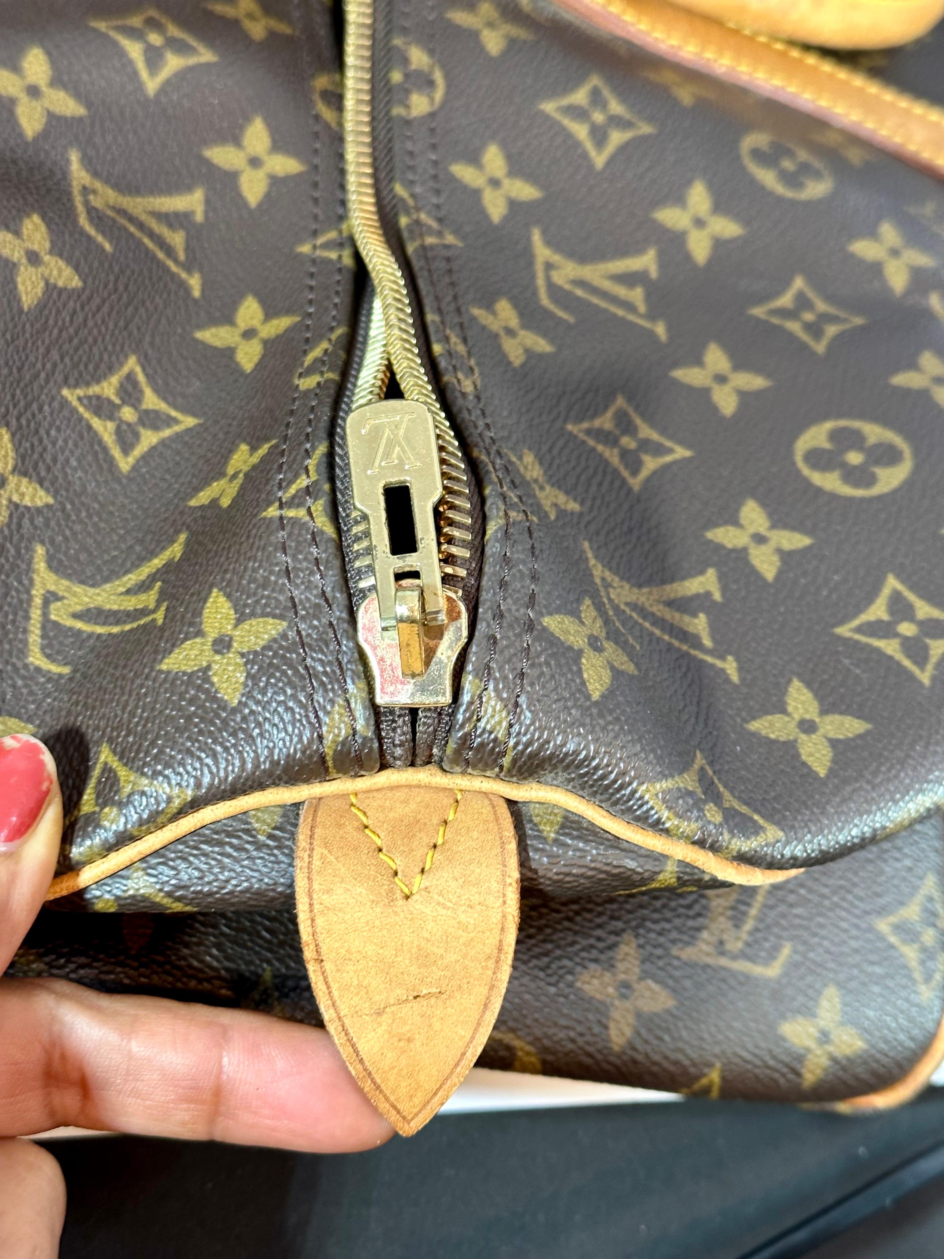 LOUIS VUITTON Brown Monogram Canvas Keepall  Luggage Bag  55 For Sale 4