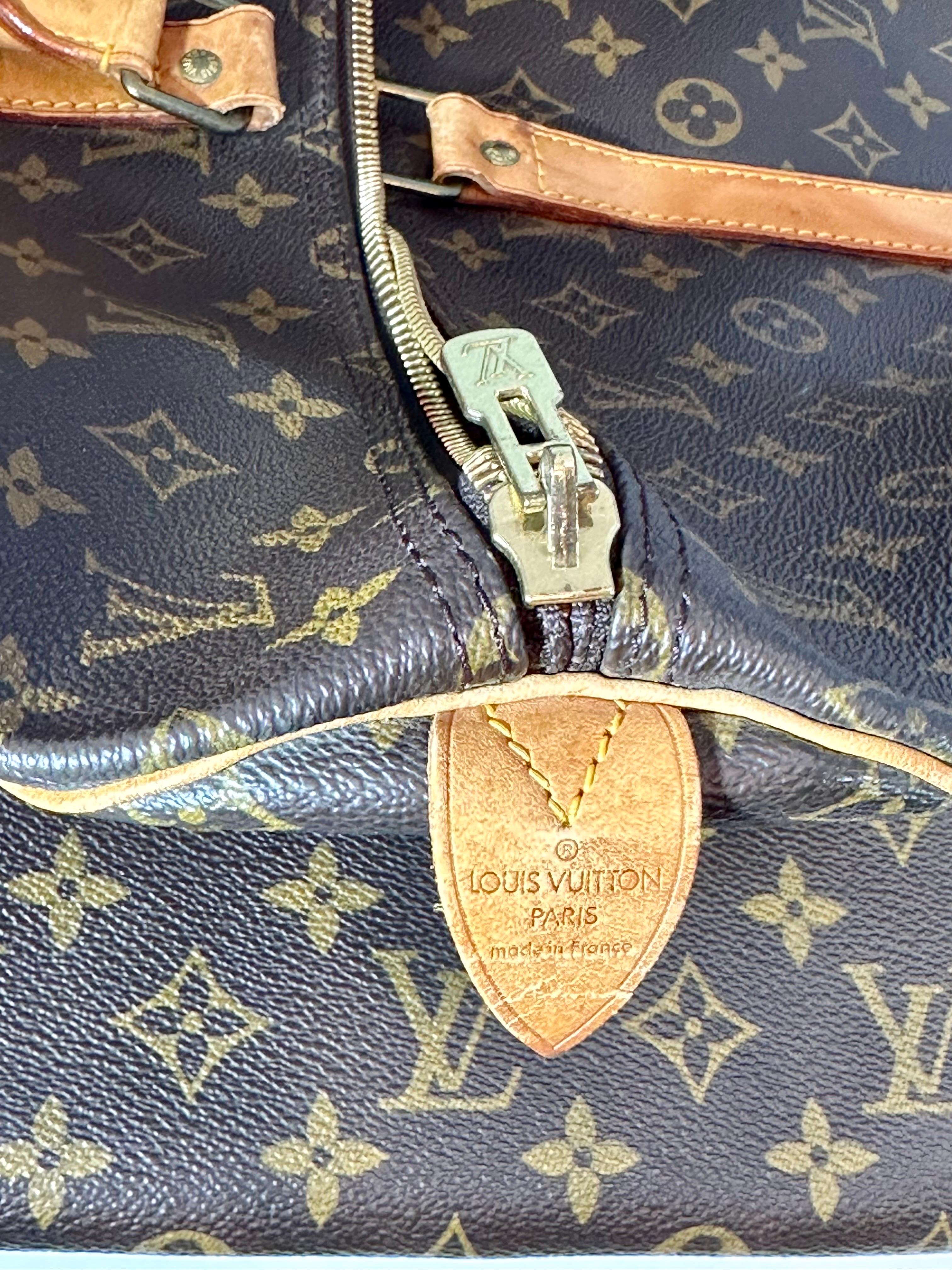 LOUIS VUITTON Brown Monogram Canvas Keepall  Luggage Bag  55 For Sale 5