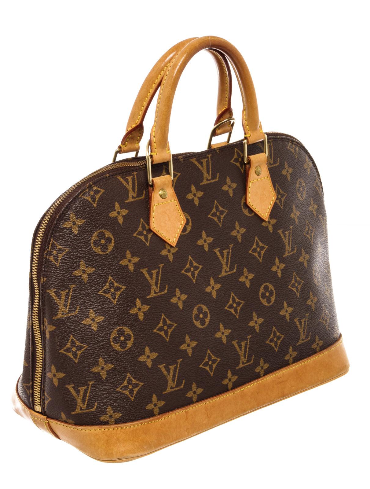 Louis Vuitton Brown Monogram Canvas Leather Alma PM Handbag In Good Condition In Irvine, CA
